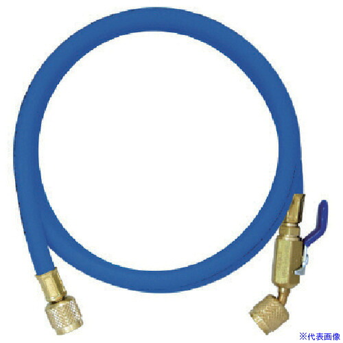 ■Asada 1/4 チャージングホースプラス2 ボールバルブ付 152cm 青 Y29260(8521165)[送料別途お見積り][法人限定][掲外取寄]