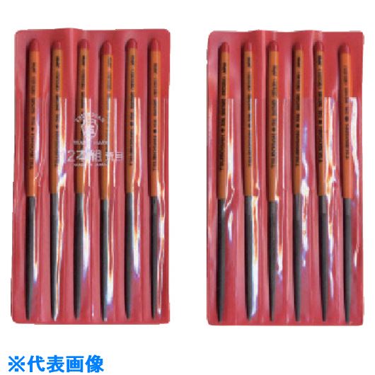 ■ツボサン 組ヤスリ 12本組 楕円 荒目 DE01201(8528000)[送料別途お見積り][法人限定][掲外取寄]