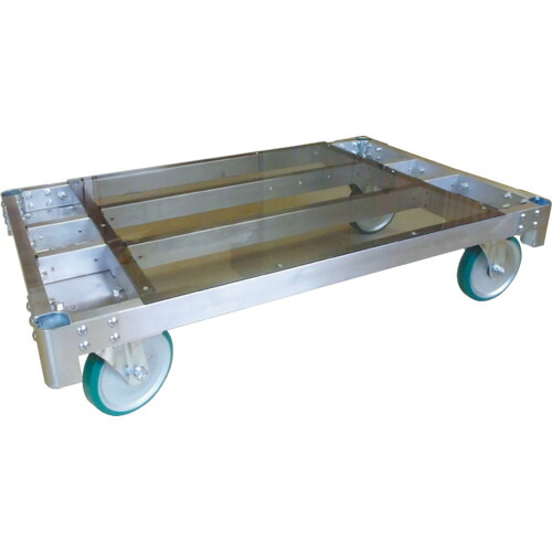 ■カンベ アルミ製平床運搬台車200mmキャスター仕様 ALH1275200(8550504)[送料別途お見積り][法人限定][直送]