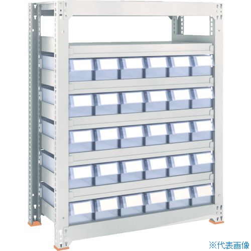 ■TRUSCO スチールラック M3型中量棚 H1800 樹脂透明引出付 小X12 M36357C12(8563279)｜ファーストFACTORY