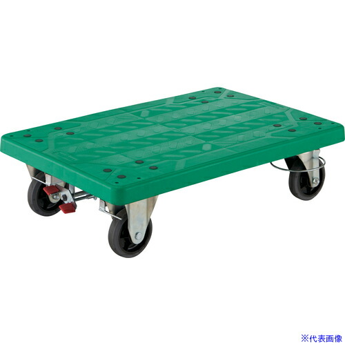 ■TRUSCO 樹脂製平台車 グランカート 自在2輪・固定2輪リングストッパー付 均等荷重200kg TP715JKRS4(8564213)