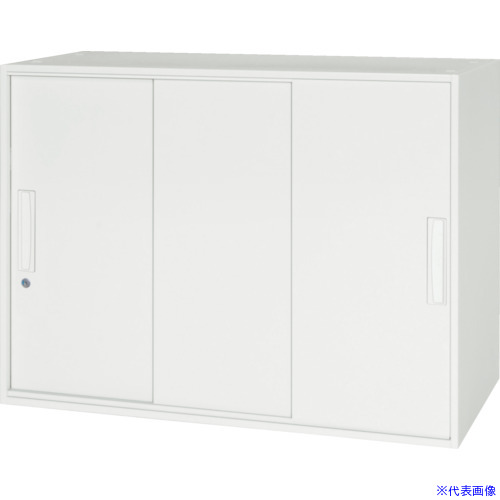 ■DAISHIN 壁面収納庫 3枚引戸型 上下兼用D400 ホワイト V94007TS(8569706)[法人限定][外直送元]