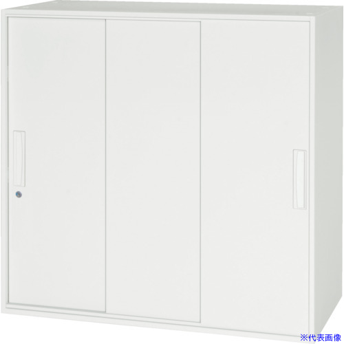 ■DAISHIN 壁面収納庫 3枚引戸型 上下兼用D400 ホワイト V94009TS(8569714)[法人限定][外直送元]