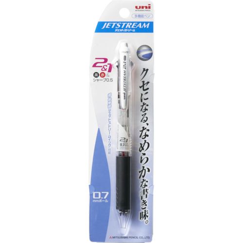 ■uni ジェットストリーム多機能ペン0.7mm透明 MSXE3500071PT(8575920)×10[送料別途お見積り][法人限定][掲外取寄]