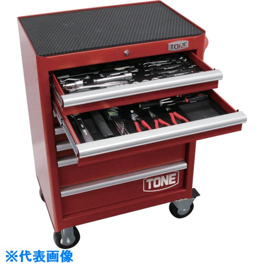 ■TONE 整備用工具セット ツールキャビネットセット レッド 56点セット 差込角12.7mm TCA412(8642883)[送料別途お見積り][法人限定][掲外取寄]｜ファーストFACTORY 68,365円