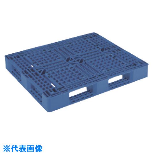 ■RISU リサイクルパレット 522531 JL&minus;D4・1210G片面四方差し平置き限定 ダークブルー PALJLD41210G(DB)(8687077)[送料別途お見積り][法人限定][外直送]｜ファーストFACTORY