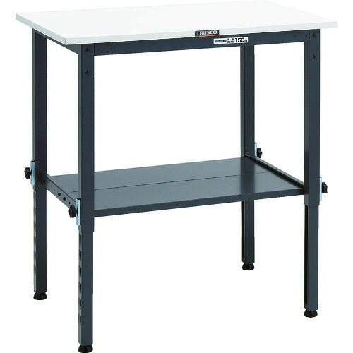 ■TRUSCO 軽荷重作業台高さ調節式(150kg)AEM型 900X600XH650～950 下棚2枚付 ダークグレー色 AEM0960LT2DG(8688623)[法人限定][直送元]｜ファーストFACTORY
