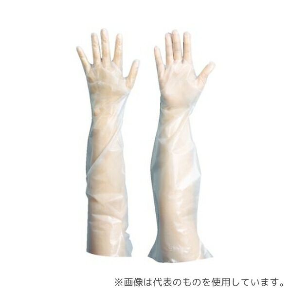 トラスコ中山 TLP-M 使い捨てぴたフィットロング手袋 M (100枚入)