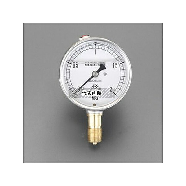 エスコ EA729GF-20 100mm/0-2.0MPa 圧力計(グリセリン入)