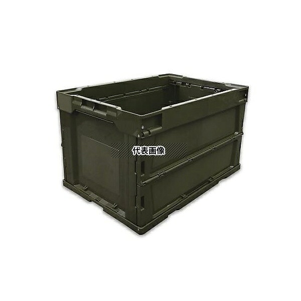 エスコ EA506AA-14E 530x366x325mm/51.9L 折畳コンテナ(OD色/5個)