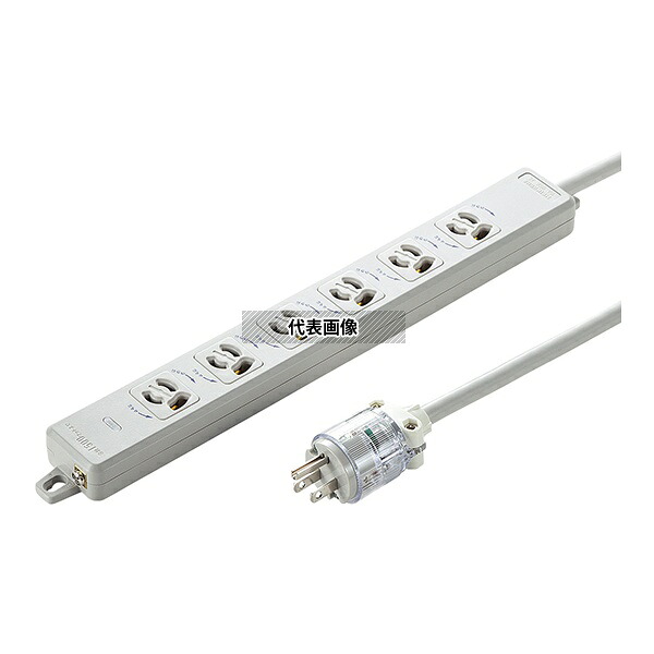 サンワサプライ TAP-HPM6-5W 医用接地プラグ付き電源タップ