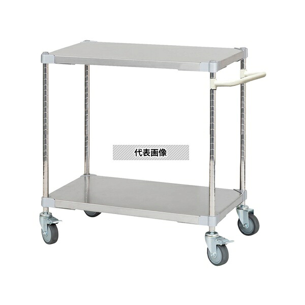 アズワン ASTSSW2-46767WH ステンレスシェルフワゴン W770×D460×H700mm 2段 WH