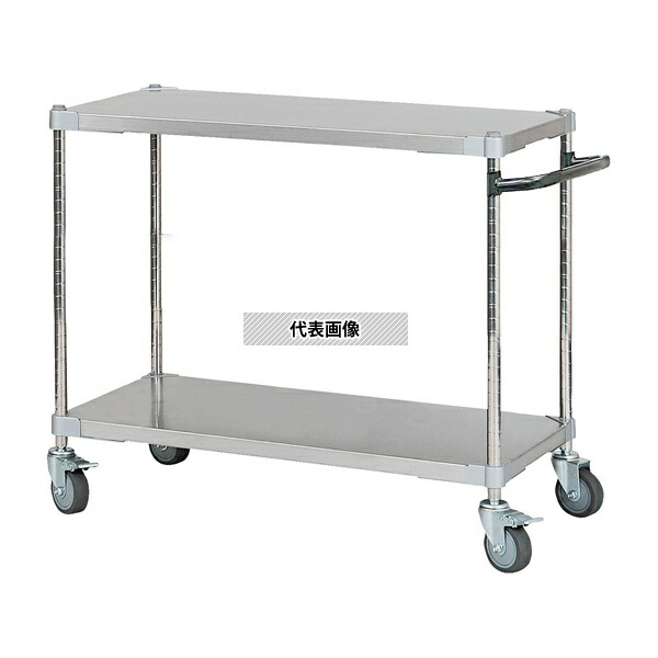 アズワン ASTSSW2-46907BK ステンレスシェルフワゴン W910×D460×H700mm 2段 BK