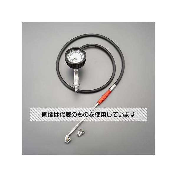 アズワン(AS ONE) 0-1500kPa タイヤゲージ＆チャック(ロングホース EA123CT-5 入数：1個