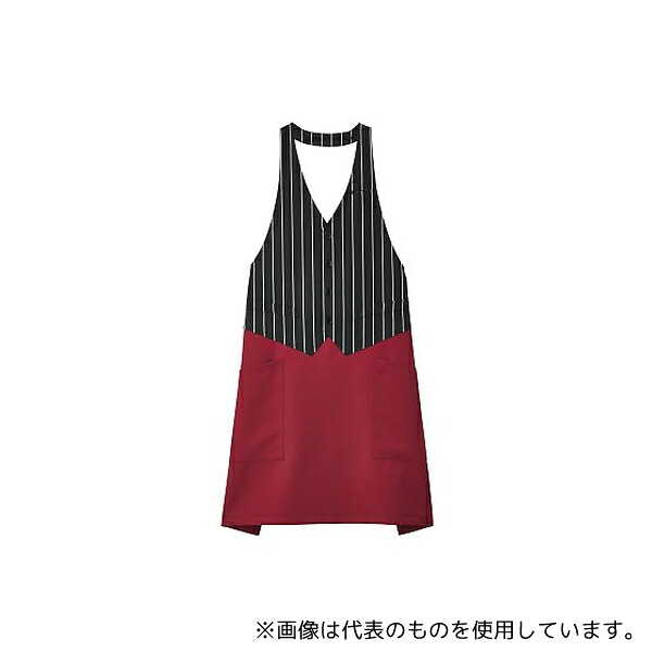 FACE FK7176-3 M ベスト風エプロン レッド M