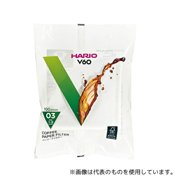 HARIO VCF-03-100W V60用ペーパーフィルター03W 100枚入り