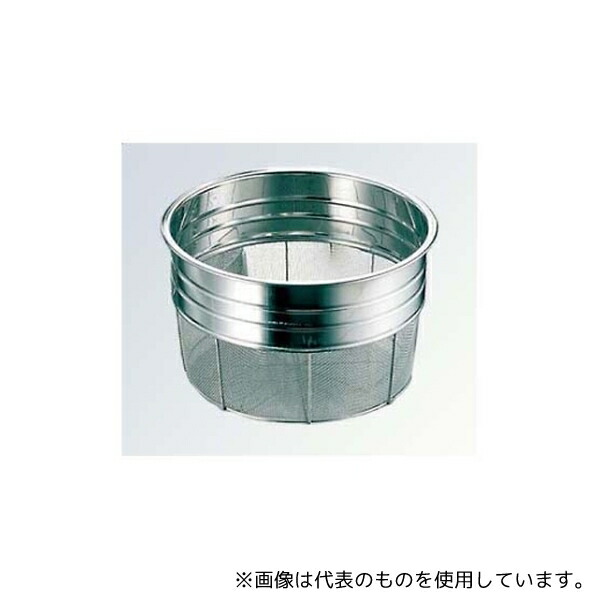 本間冬治工業 423200 18-8 寸胴型 広巾ザル(手無ミゾ付)30cm