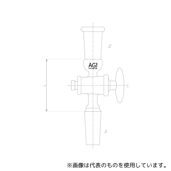 旭製作所 2520-3L コック付連結管 ガラスコック