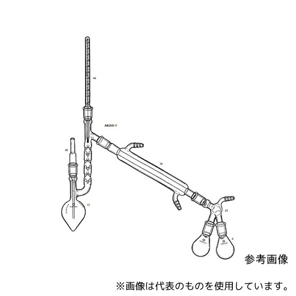 桐山製作所 AB25D-1-4 分留側管付クライゼンフラスコによる減圧蒸留装置