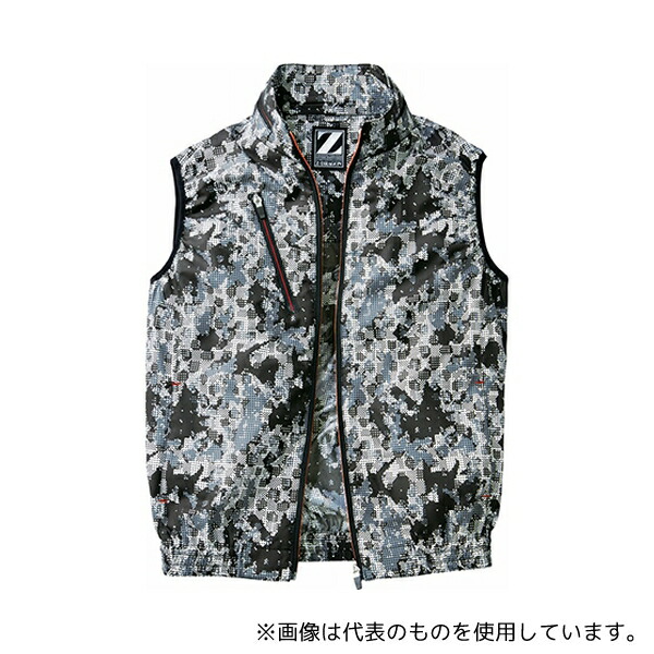 自重堂 74060 空調服ベスト ブラックカモフラ 4L