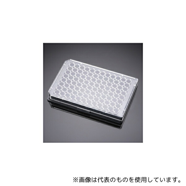 Corning(Falcon) 353219 96ウェルプレート 黒色ウェル/透明ボトム細胞培養 フタ付き 1ケース(8個×4パック入)|ファーストFACTORY