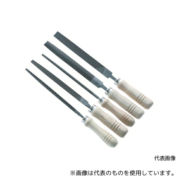 トラスコ中山 TST15002S 鉄工用ヤスリ 木柄付 5種類セット 中目 刃長150 1箱(5本入)
