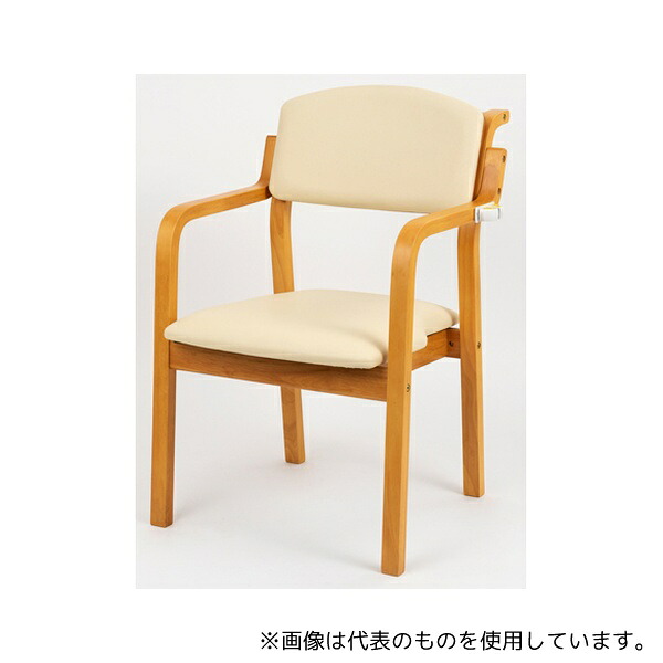 オフィス・ラボ EC-WD24VNA エコノチェア ウッディ ナチュラルフレーム アイボリー