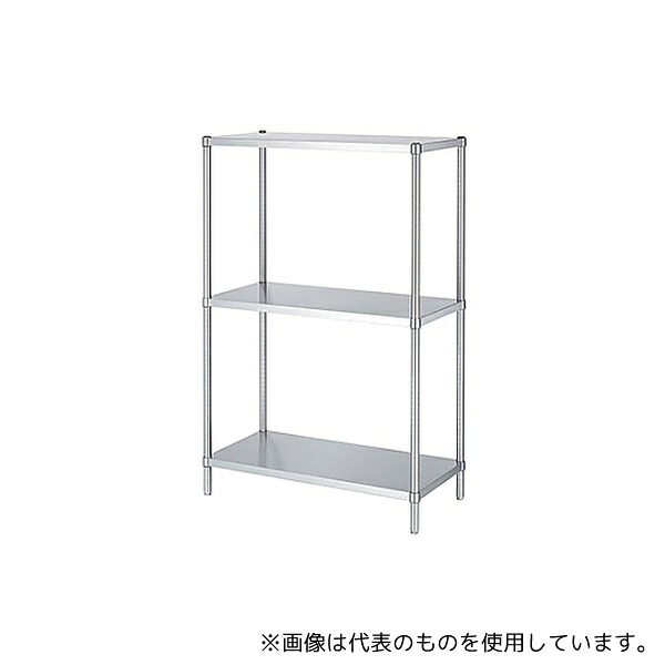 シンコー(業務用厨房機器) RB3-9045 ステンレスラック (SUS430・ベタ棚3段仕様) 888×438×1800|ファーストFACTORY