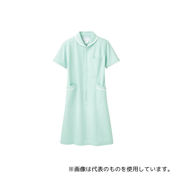 住商モンブラン 73-1558 3L ナースワンピース 半袖 ミント/白