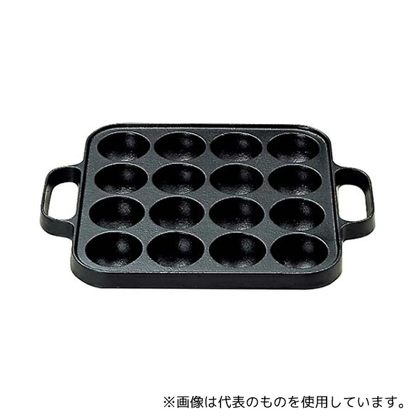 及源鋳造 6046600 SE たこ焼器 角型 16穴 CA-30L 鉄イモノ