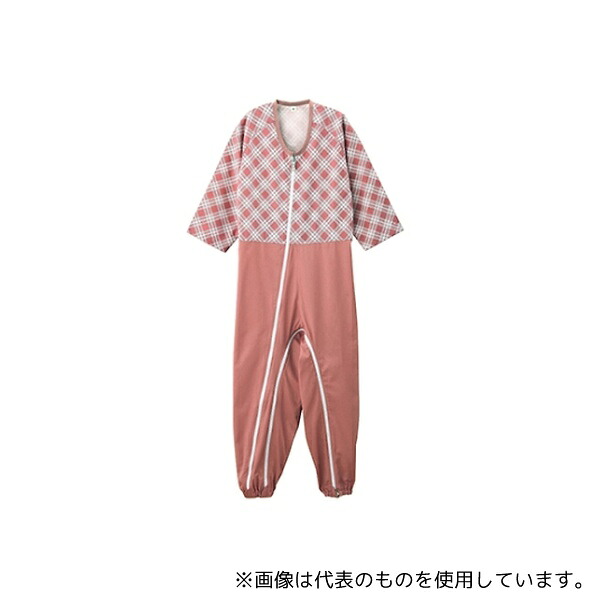 ケアファッション 38728 介護用フルオープンつなぎパジャマ ピンク M｜ファーストFACTORY