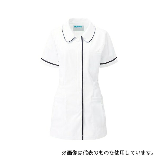 KAZEN 086-28 L レディスジャケット半袖 ネイビー L