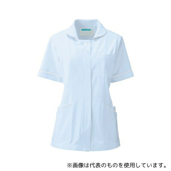 KAZEN 100-21 LL レディスジャケット半袖 サックス LL