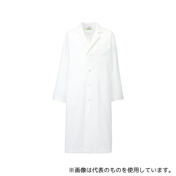 KAZEN 250-90 LL メンズ診察衣S型長袖 白 LL