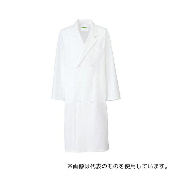 KAZEN 255-90 L メンズ診察衣W型長袖 白 L