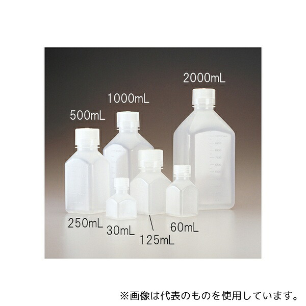 Nalge Nunc (サーモフィッシャーサイエンティフィック) 2016-0250JP 角型ボトル PPCO 透明 250mL 1パック(12本入)｜ファーストFACTORY