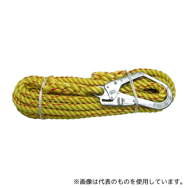まつうら工業 NEW-TETORON-1610 ニューテトロン親綱(垂直用) 片側大口径フック付 約16mmφ×10m