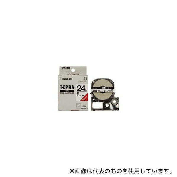キングジム SS24KL-5P テプラPROテープ 白に黒字 24mm 5個