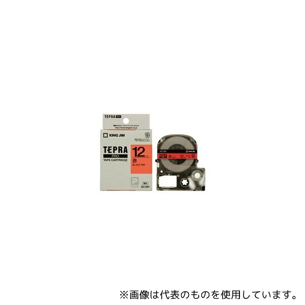 キングジム SC12R-5 テプラPROテープ 赤に黒字 12mm 5本