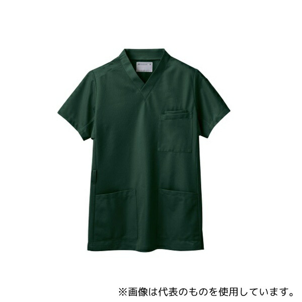 住商モンブラン 72-618 スクラブ 兼用 半袖 ダークグリーン 7L