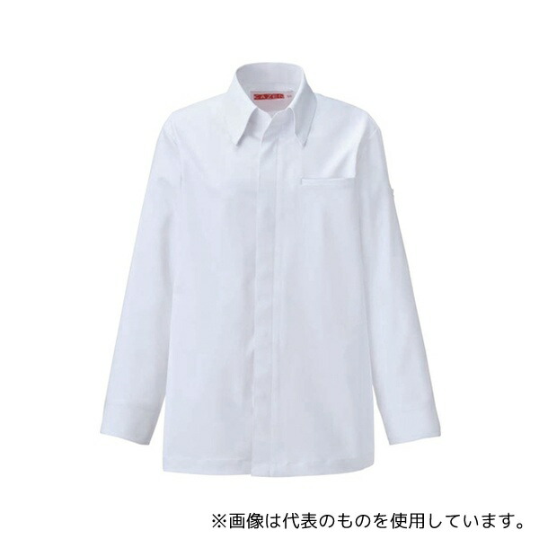 KAZEN 618-40 M 衿付きコックコート ホワイト M