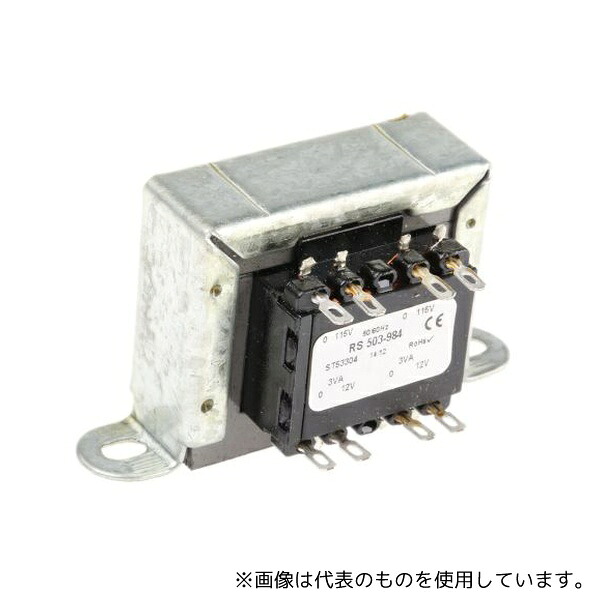 RS Pro 503-984 シャーシ取り付けトランス 1次 115V ac 230V ac 2次 12V ac 電力 6VA