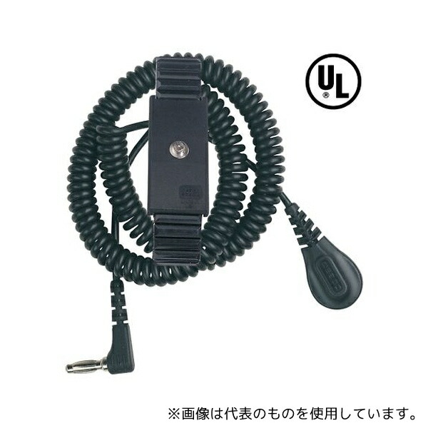 DESCO 91070 リストストラップ 伸縮性プレミアムメタル 1.83m L型バナナジャック 4mm