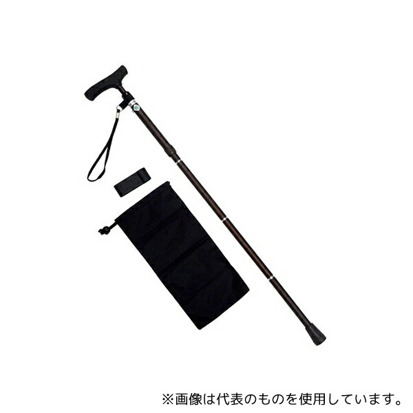 WIZ'A(アークランドサカモト) NS57-01 細型ネック折りたたみステッキ ブラウン