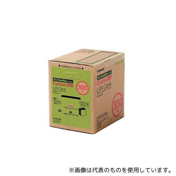 エレコム LD-GPAL/WH300RS LANケーブル CAT6A対応 EU RoHS指令準拠 コネクタ無し 単線 リレックス 300m ホワイト