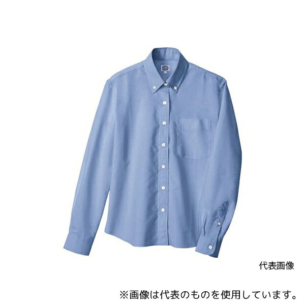 アイトス 7871-007-L レディース長袖オックスボタンダウンシャツ サックス L
