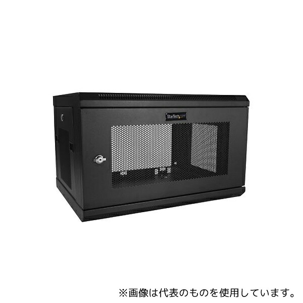 StarTech.com RK616WALM 19インチ サーバーラック/6U/2ポスト/壁掛けタイプ/取付奥行38cm/ロック付きラックキャビネット/通気スリット・メッシュ