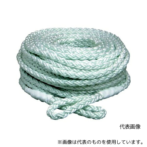 まつうら工業 NR-8CROSS-10-50 電動ウインチ用ナイロンクロスロープ(8打ち)10mmΦ×50m 両端アイ加工