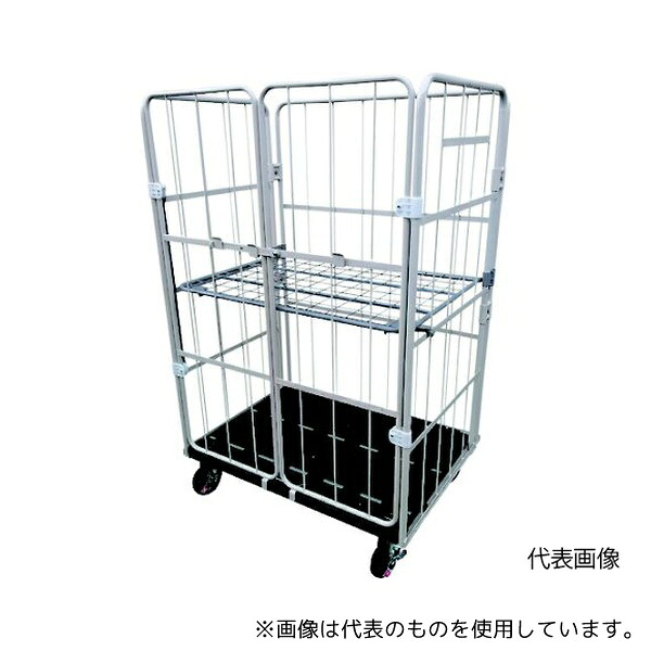 ヤマト・インダストリー KRC50-PI(HA) カゴ車(鋼製) 跳ね上げ中間棚付コンビテナー KRC50-PI(HA) 床板プラスチック製 観音扉付 34,835円