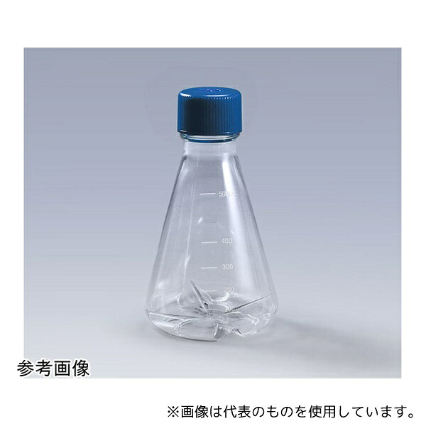 GVS CELCUFG034500S バッフル付き滅菌三角フラスコ 500mL PC シールキャップ 1個&times;12パック入｜ファーストFACTORY